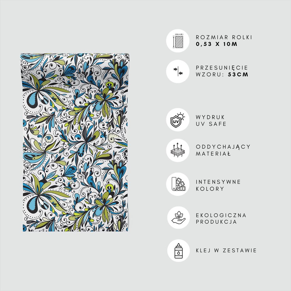 Tapeta - kwiaty, ornamenty, liście