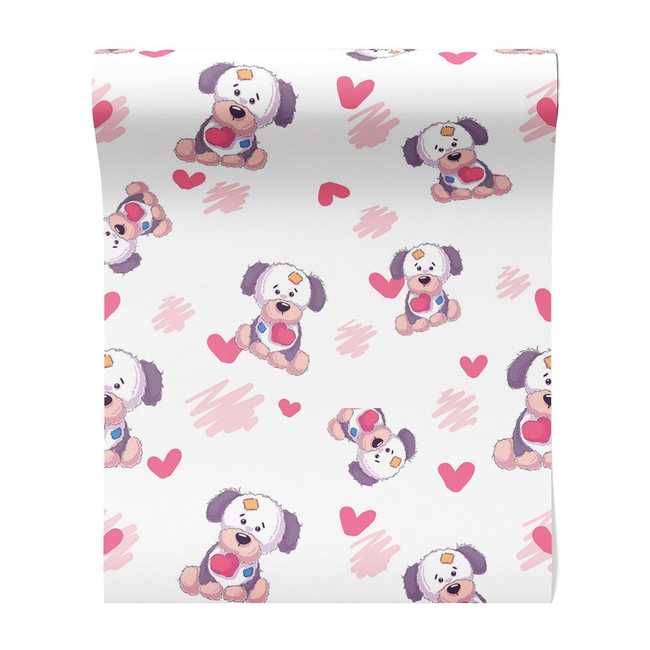 Tapeta - dziecięca, pies, serce,