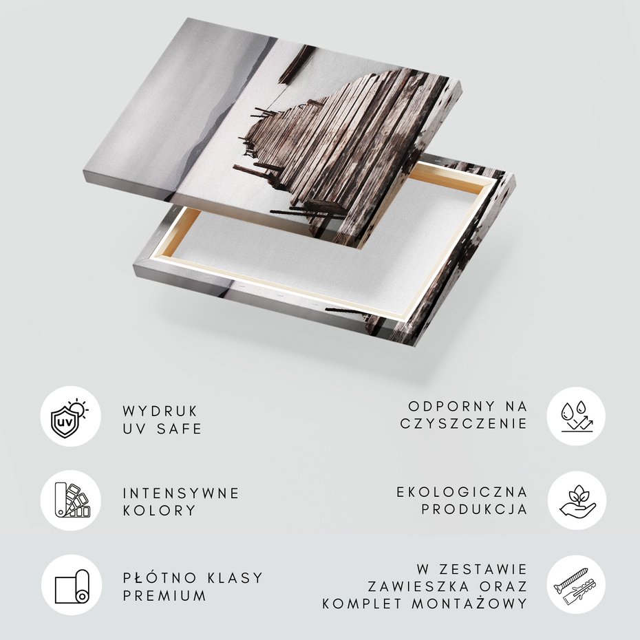 Obraz na płótnie - pomost, woda, łódka