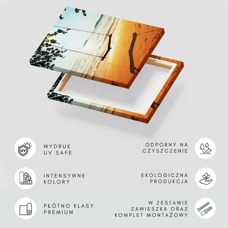 Obraz na płótnie - plaża, morze, huśtawka