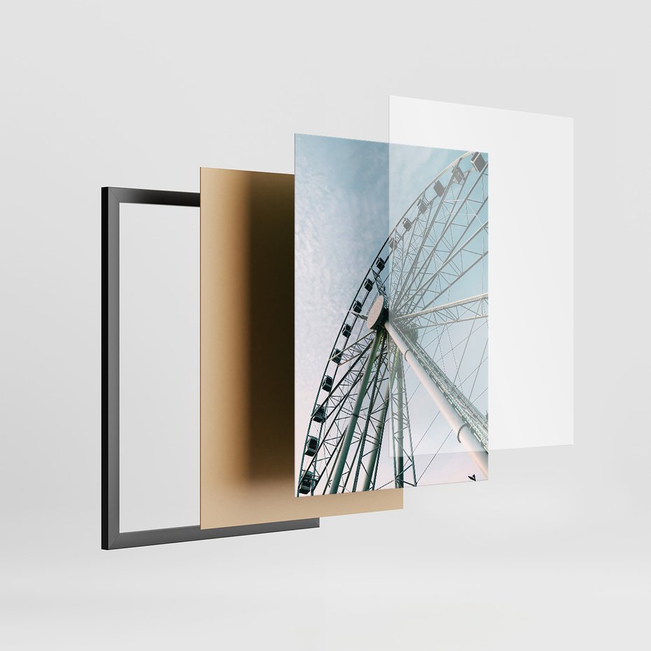 Zestaw obrazy w ramie, plakaty - wakacje, plaża, piasek - rama czarna