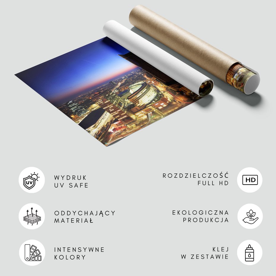 Fototapeta - miasto, noc, budynki