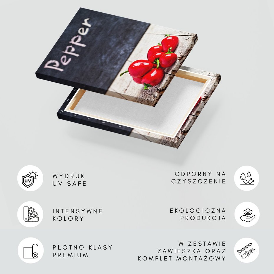 Obraz na płótnie - papryka, jedzenie, czerwony