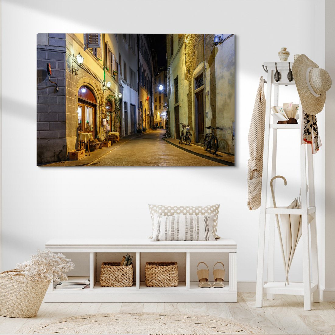 Obraz na płótnie - ulica, noc, miasto