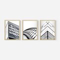 Zestaw obrazy w ramie, plakaty - architektura, budynek, fasada - rama drewno