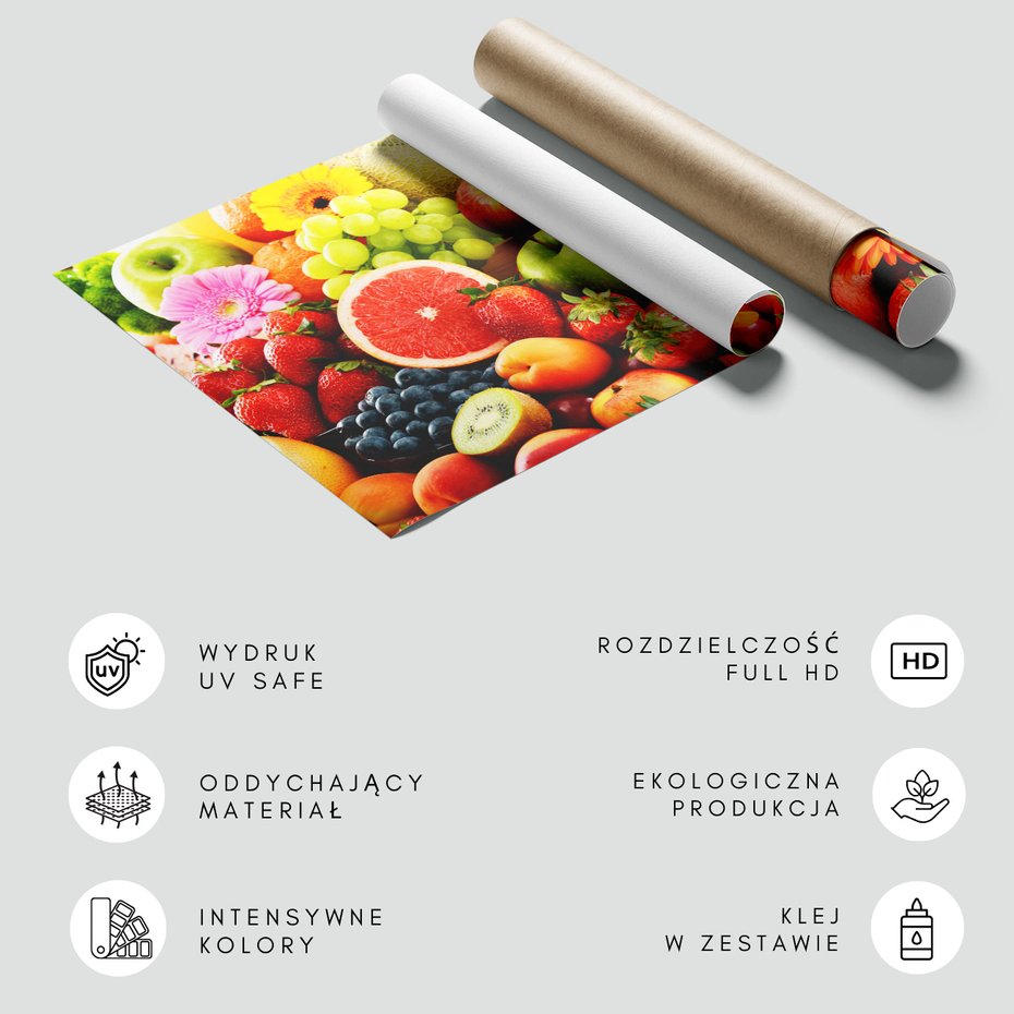 Fototapeta - owoce, kwiaty, kompozycja