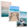 Zestaw obrazy w ramie, plakaty - plaża, morze, woda - rama biała