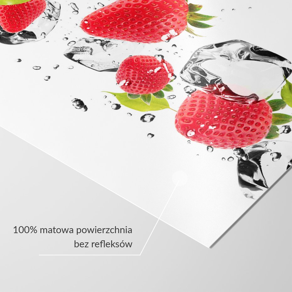 Fototapeta - truskawki, lód, świeżość