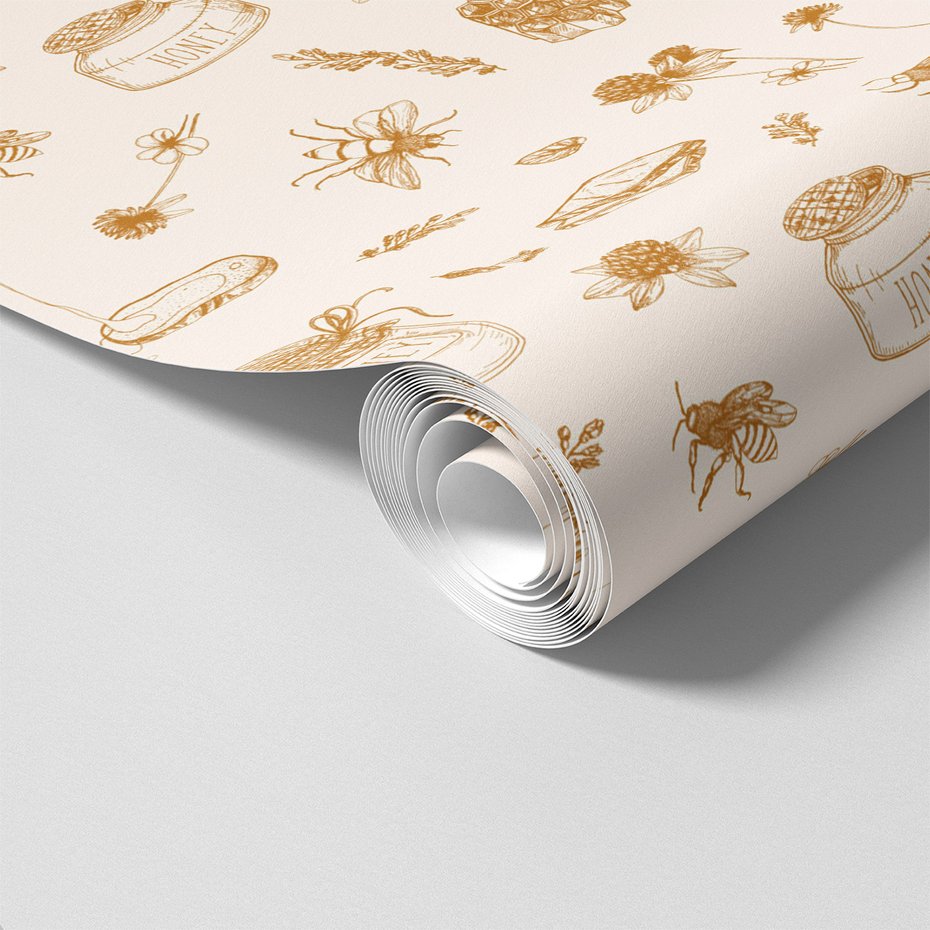 Tapeta - miód, pszczoła, kwiaty