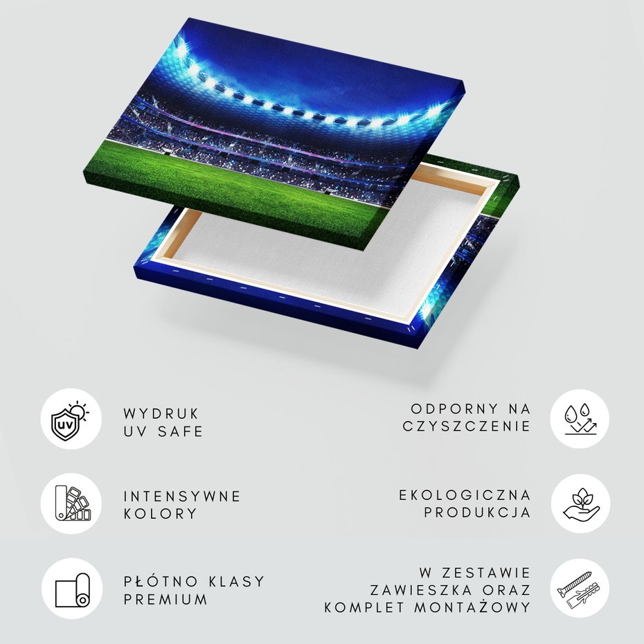 Obraz na płótnie - stadion, trawa, kibice