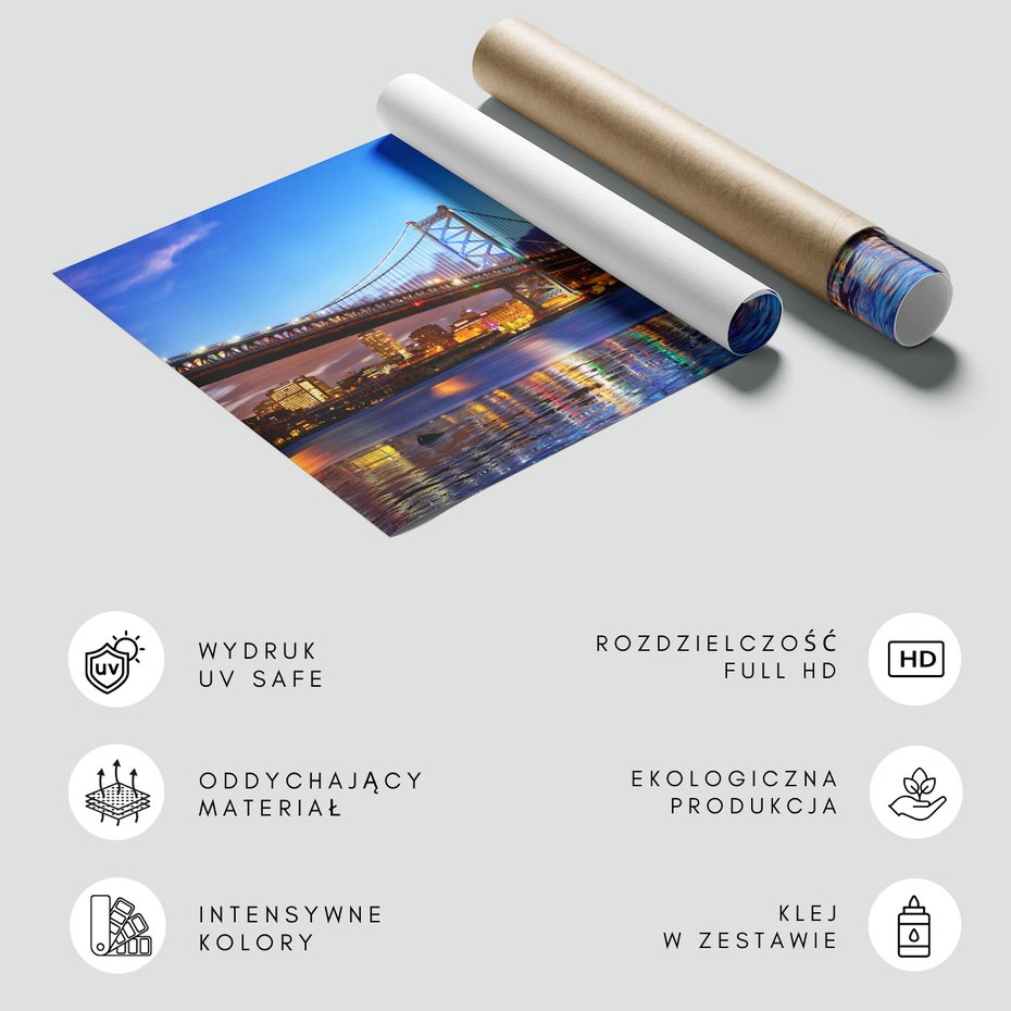 Fototapeta - most, miasto, noc