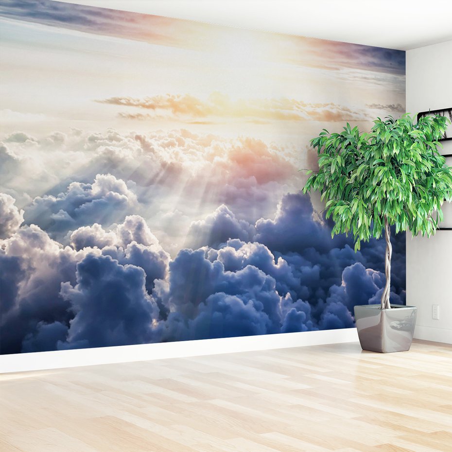 Fototapeta - chmury, niebo, słońce