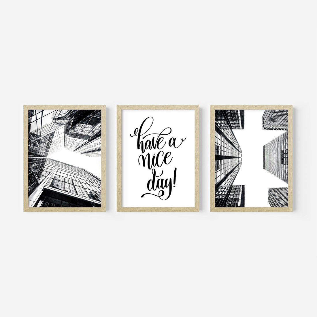 Zestaw obrazy w ramie, plakaty - architektura, budynki, miejski - rama drewno