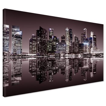 Obraz na płótnie - miasto, budynki, odbicie