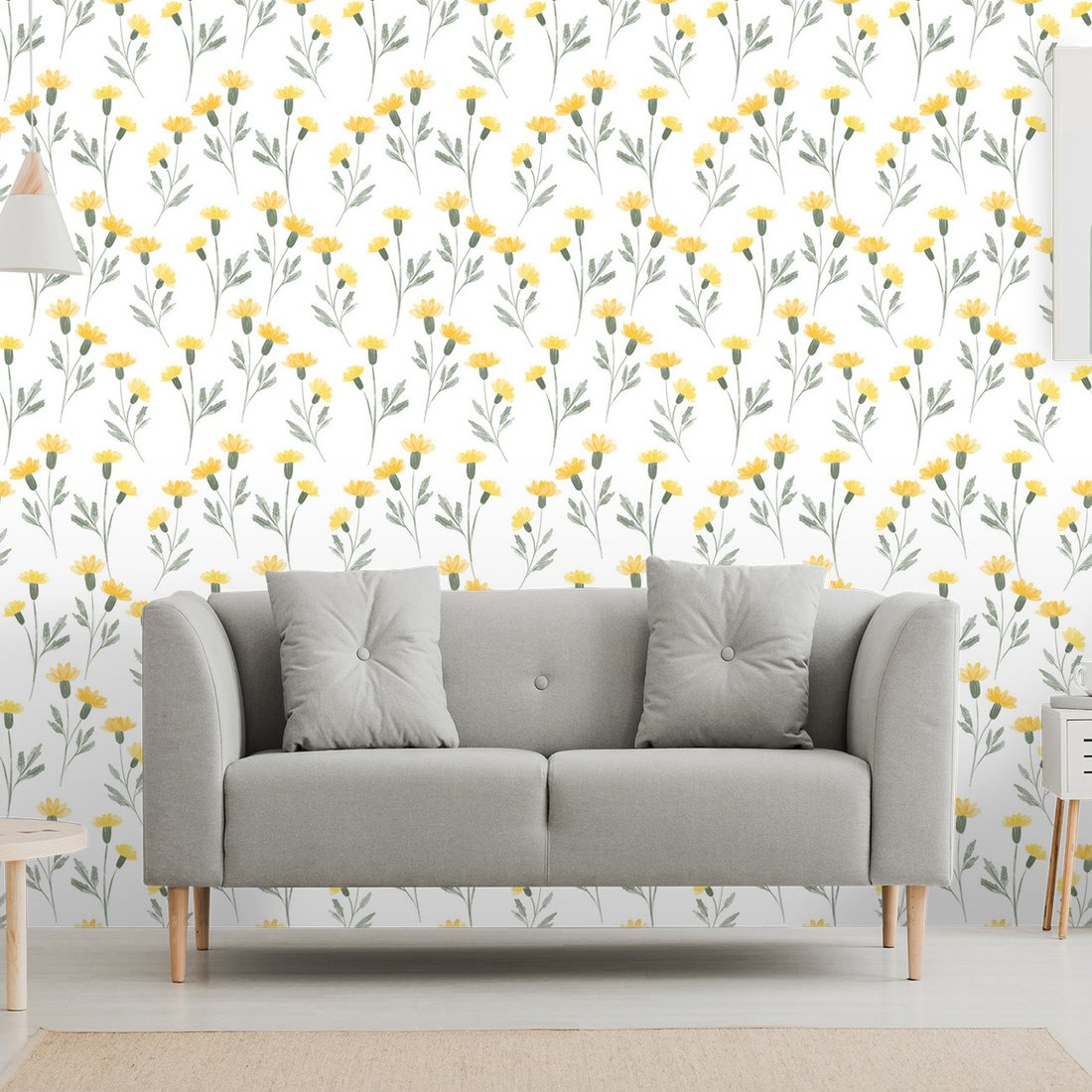 Tapeta - kwiaty, liście, łodygi