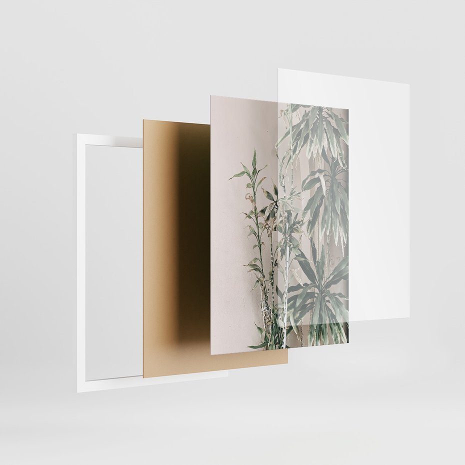 Zestaw obrazy w ramie, plakaty - rośliny, kwiaty, liście - rama biała