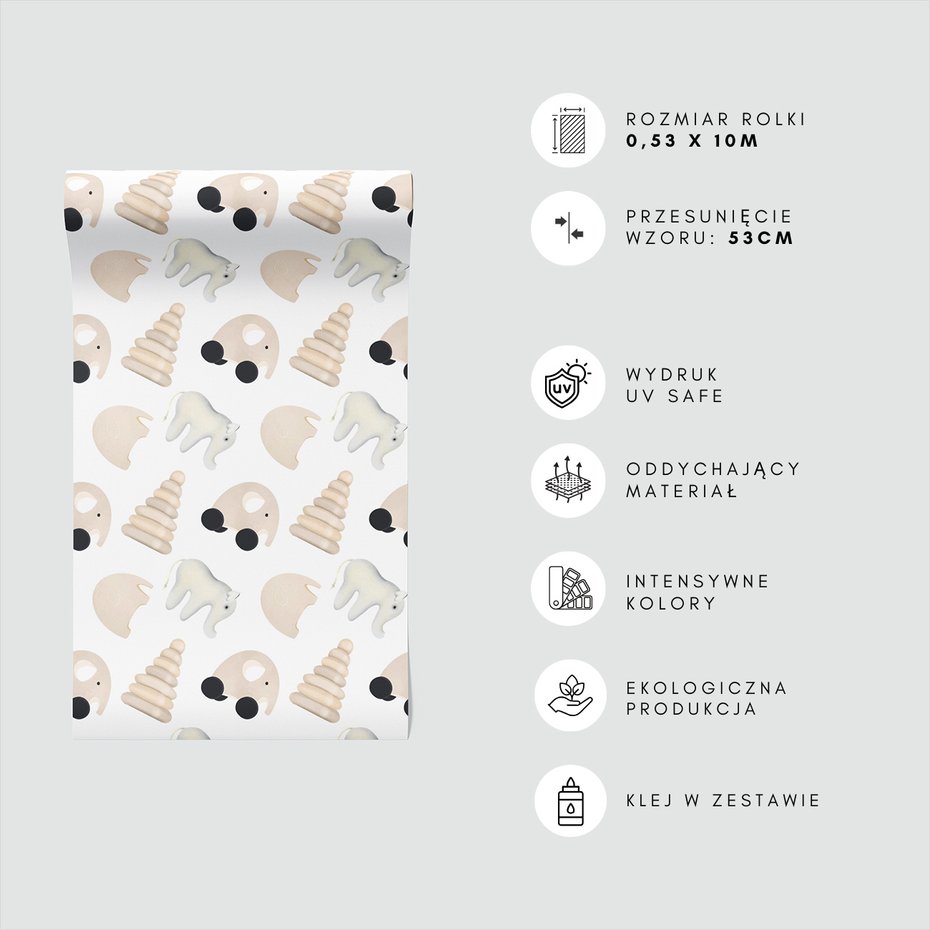 Tapeta - dziecięca, słoń, zabawka, piramida