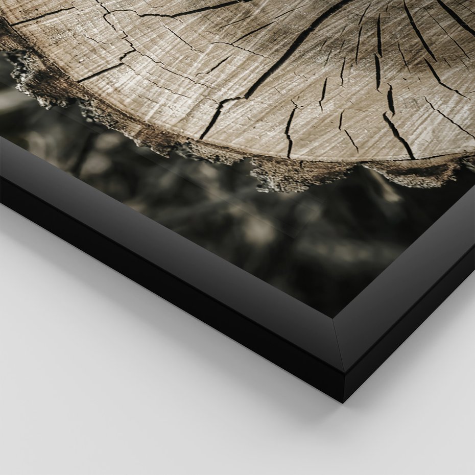 Zestaw obrazy w ramie, plakaty - drewno, tekstura, budynek - rama czarna