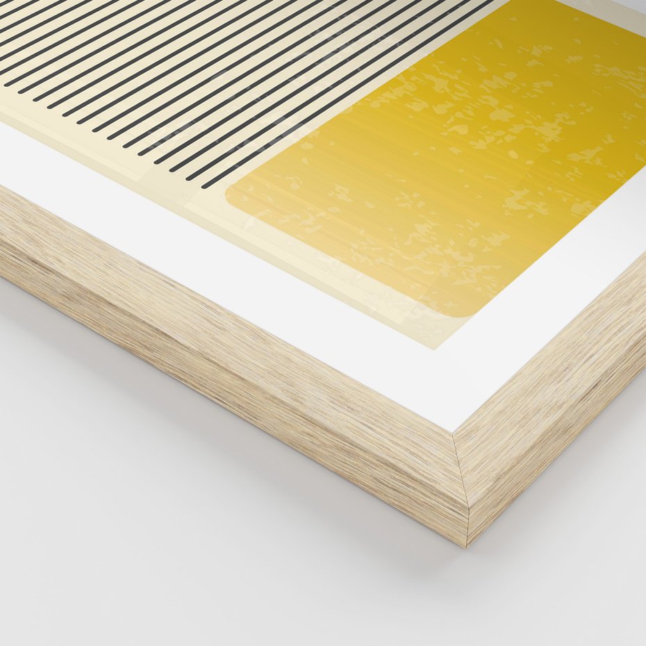 Zestaw obrazy w ramie, plakaty - linie, geometryczny, abstrakcja - rama drewno