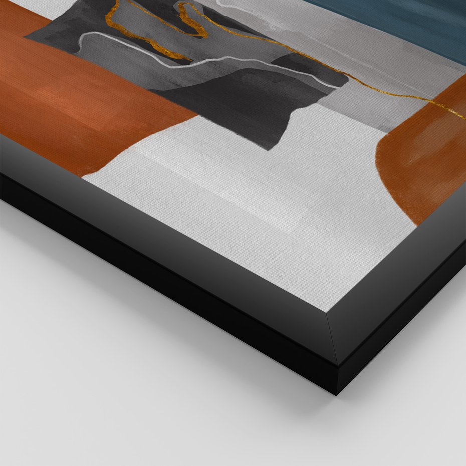 Zestaw obrazy w ramie, plakaty - abstrakcja, geometria, nowoczesność - rama czarna