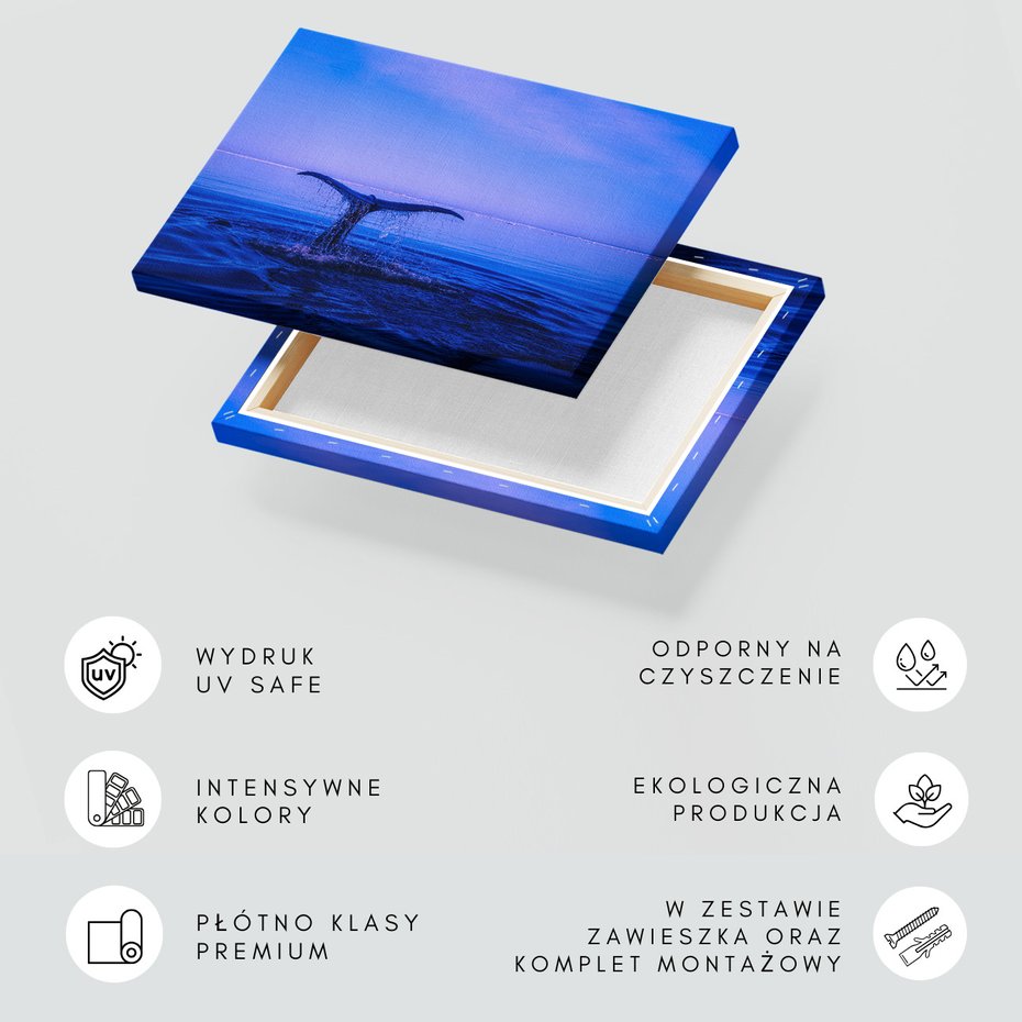 Obraz na płótnie - wieloryb, ogon, woda