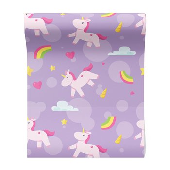 Tapeta - dziecięca, jednorożce, tęcze, gwiazdy