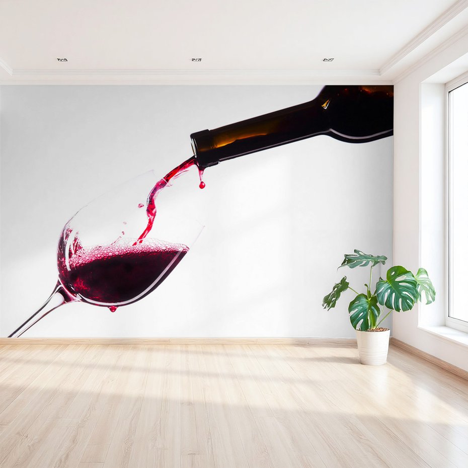 Fototapeta - wino, kieliszek, płyn