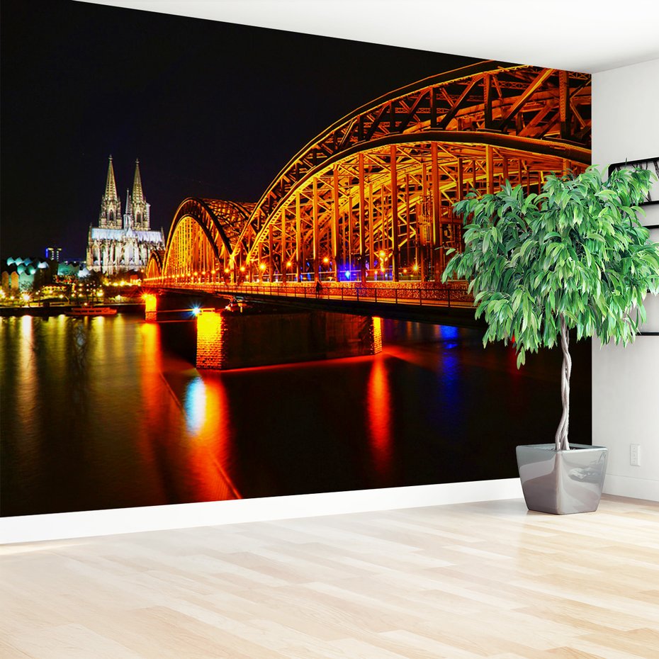 Fototapeta - most, noc, miasto