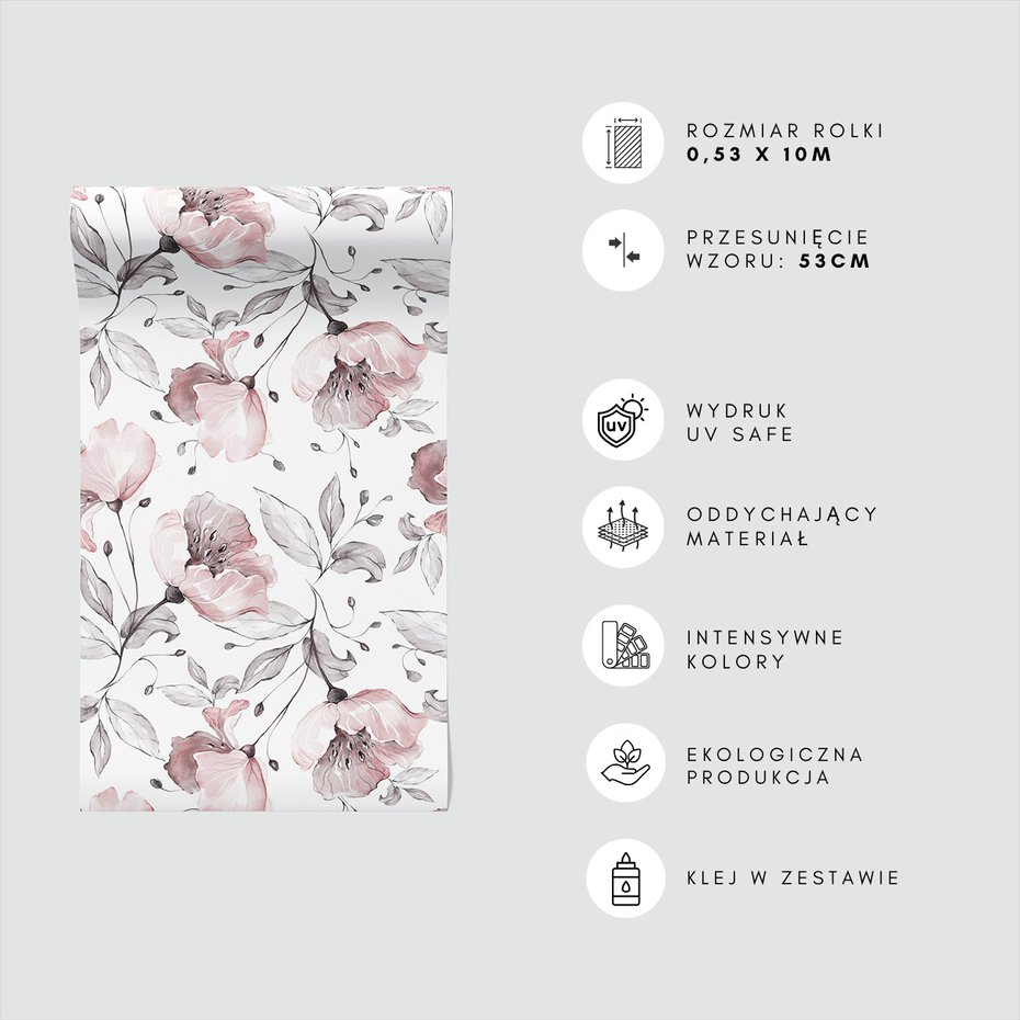 Tapeta - kwiaty, liście, elegancja