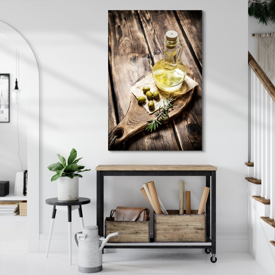 Obraz na płótnie - oliwa, oliwki, drewno