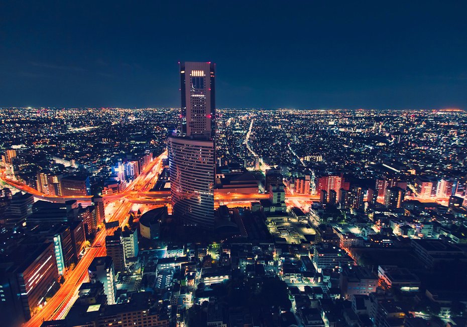 Fototapeta - miasto, noc, światła