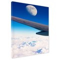 Obraz na płótnie - samolot, niebo, księżyc