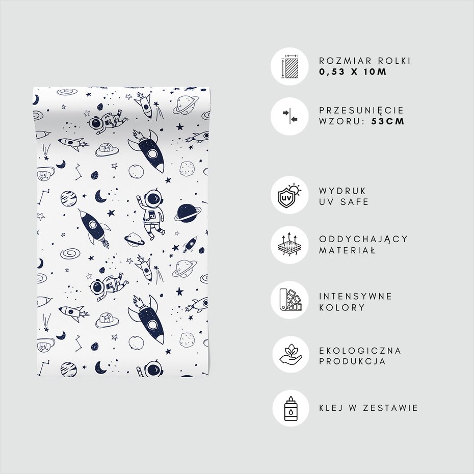 Tapeta - dziecięca, kosmos, rakiety, planety