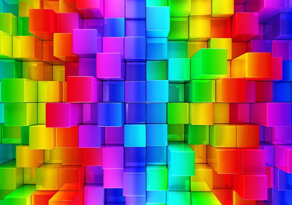 Fototapeta - kostki, kolorowe, abstrakcja