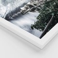 Zestaw obrazy w ramie, plakaty - zima, śnieg, krajobraz - rama biała