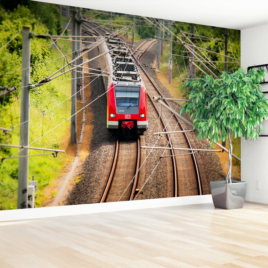 Fototapeta - pociąg, kolej, tory