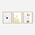 Zestaw obrazy w ramie, plakaty - śniadanie, cytryny, minimalizm - rama drewno