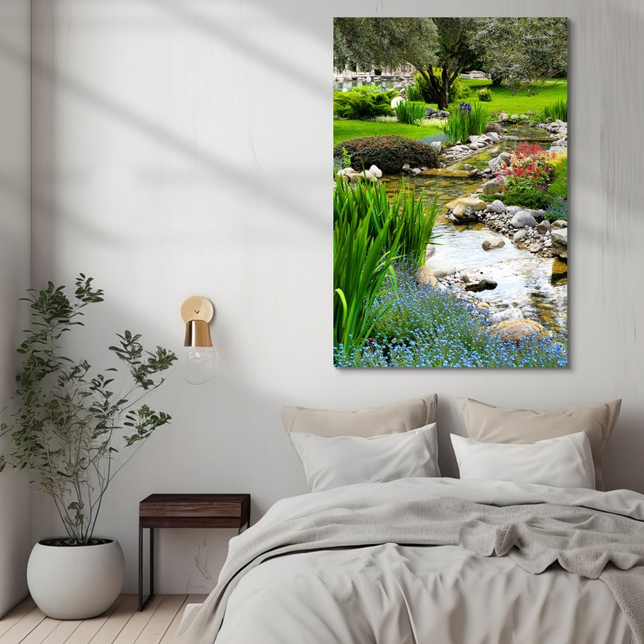 Obraz na płótnie - krajobraz, woda, ogród