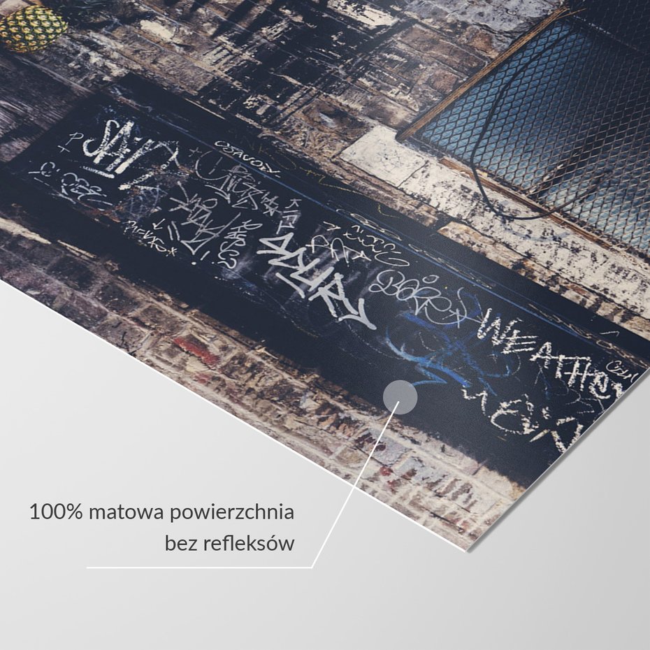 Fototapeta - graffiti, ściana, ananas