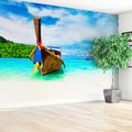 Fototapeta - łódź, plaża, morze