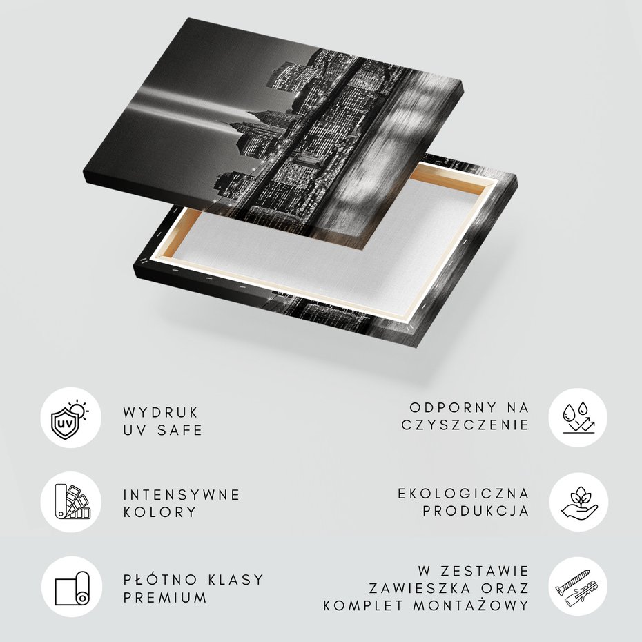 Obraz na płótnie - miasto, most, noc