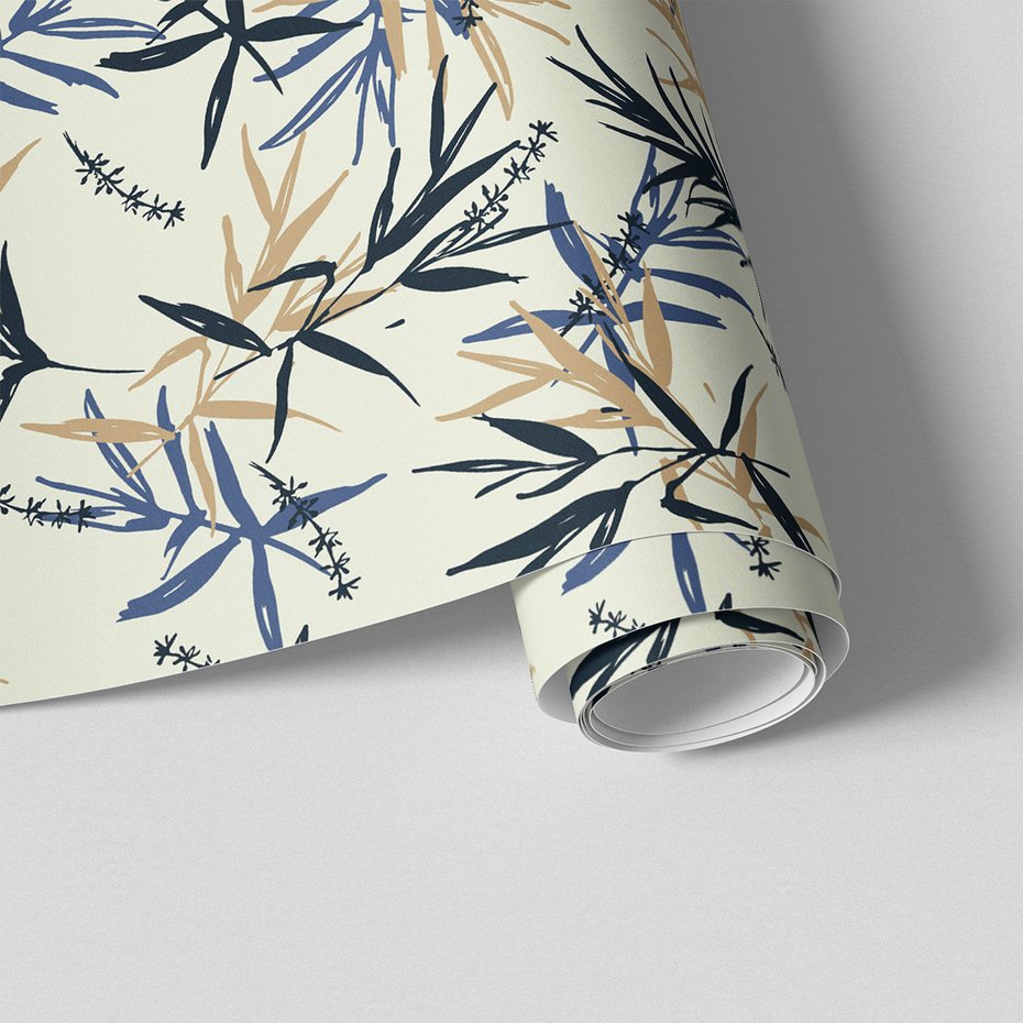 Tapeta - liście, kwiaty, gałązki