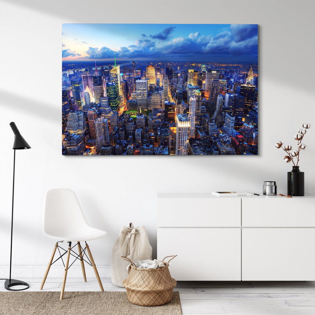 Obraz na płótnie - miasto, noc, budynki