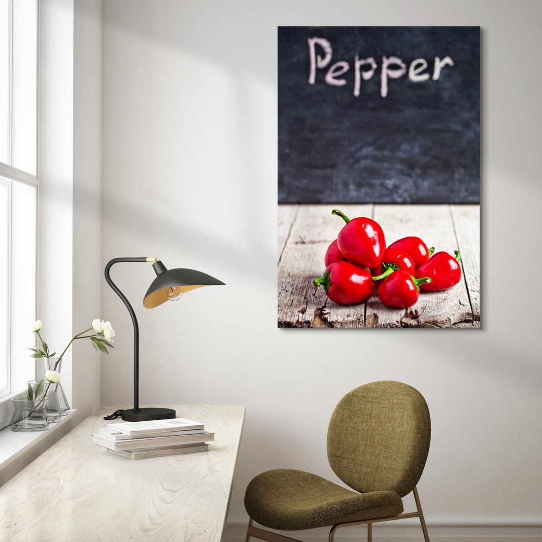 Obraz na płótnie - papryka, jedzenie, czerwony