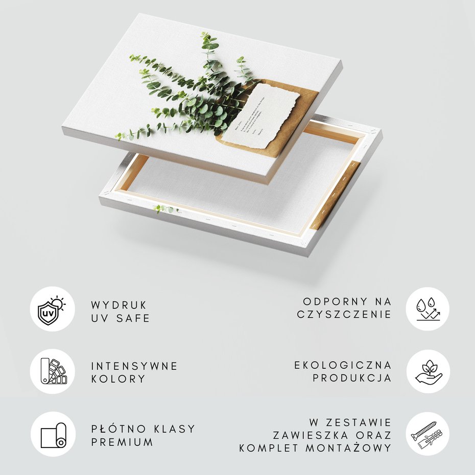 Obraz na płótnie - liście, roślina, koperta