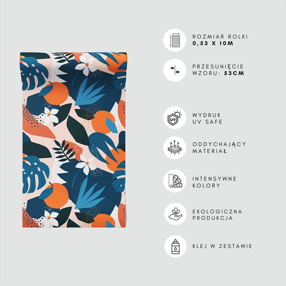 Tapeta - liście, kwiaty, owoce