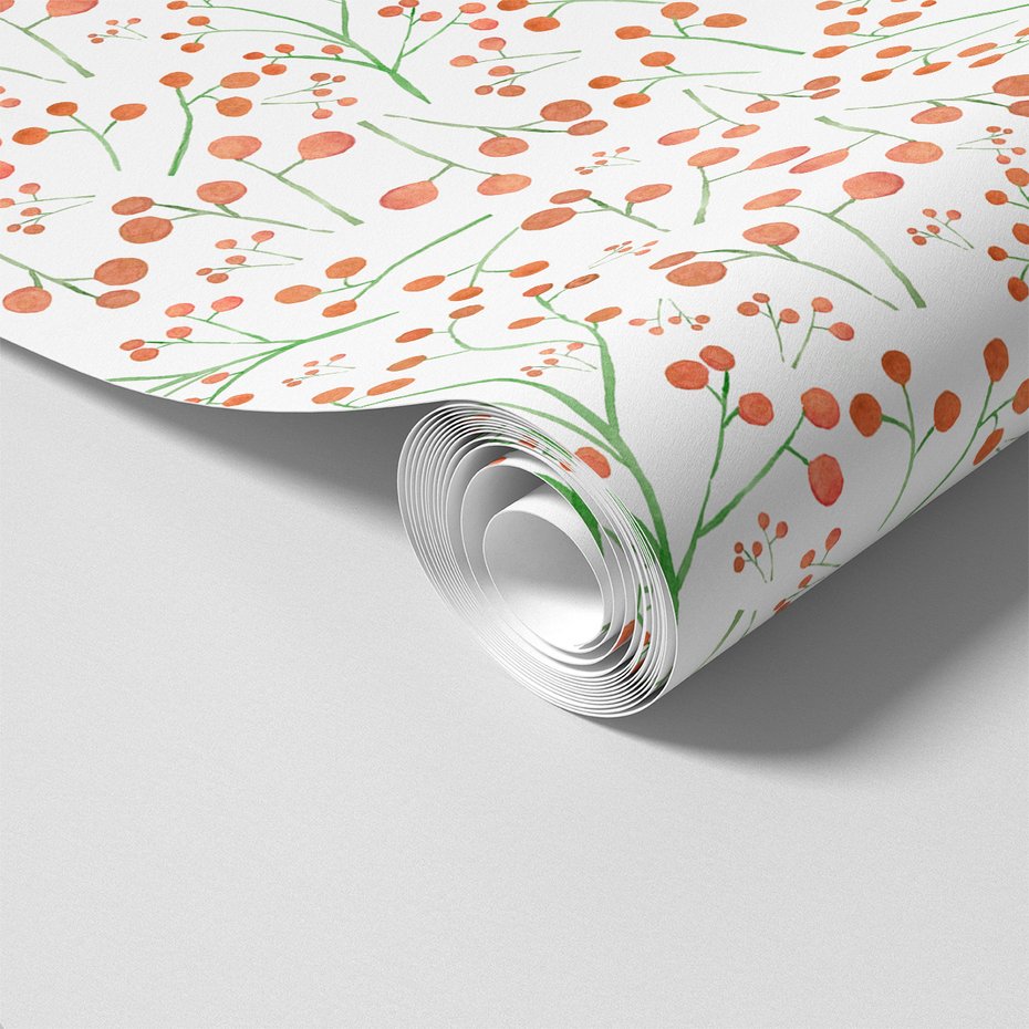 Tapeta - gałązki, owoce, tło