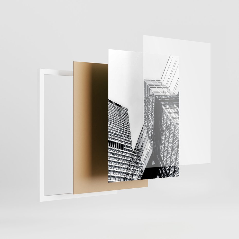 Zestaw obrazy w ramie, plakaty - architektura, budynki, miejski - rama biała