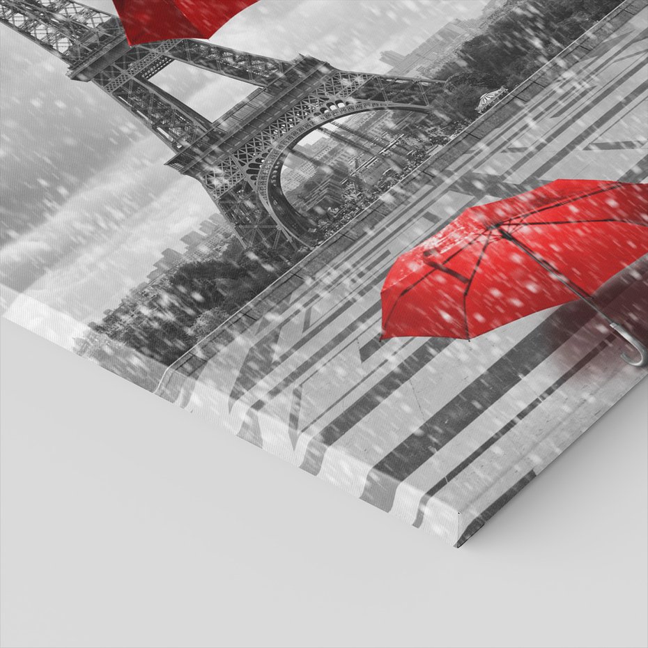 Obraz na płótnie - Paryż, Wieża Eiffla, Deszcz