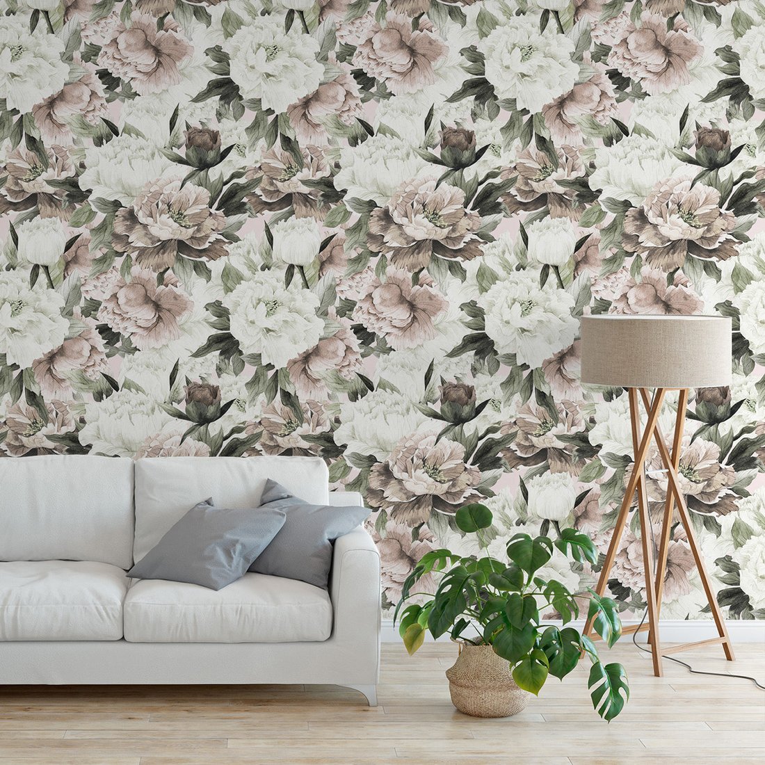 Tapeta - kwiaty, liście, płatki